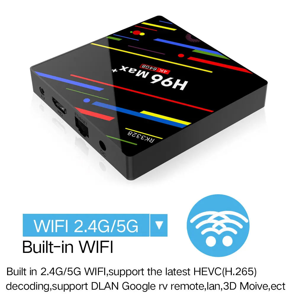 H96 Max plus Smart tv box Android 8,1 IP tv поддержка 4 K 4 GB di ram 32 GB 64 GB di rom wiFi 2,4G/5G& BT Android IP tv Box pk X96