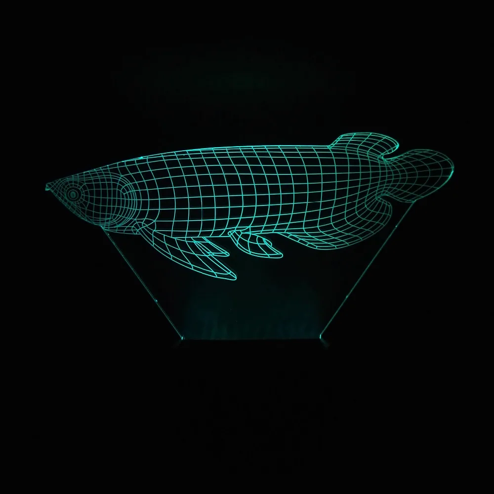 3D модная Имитация рыбы визуальный СВЕТОДИОДНЫЙ Ночник светильник Lucky Arowana