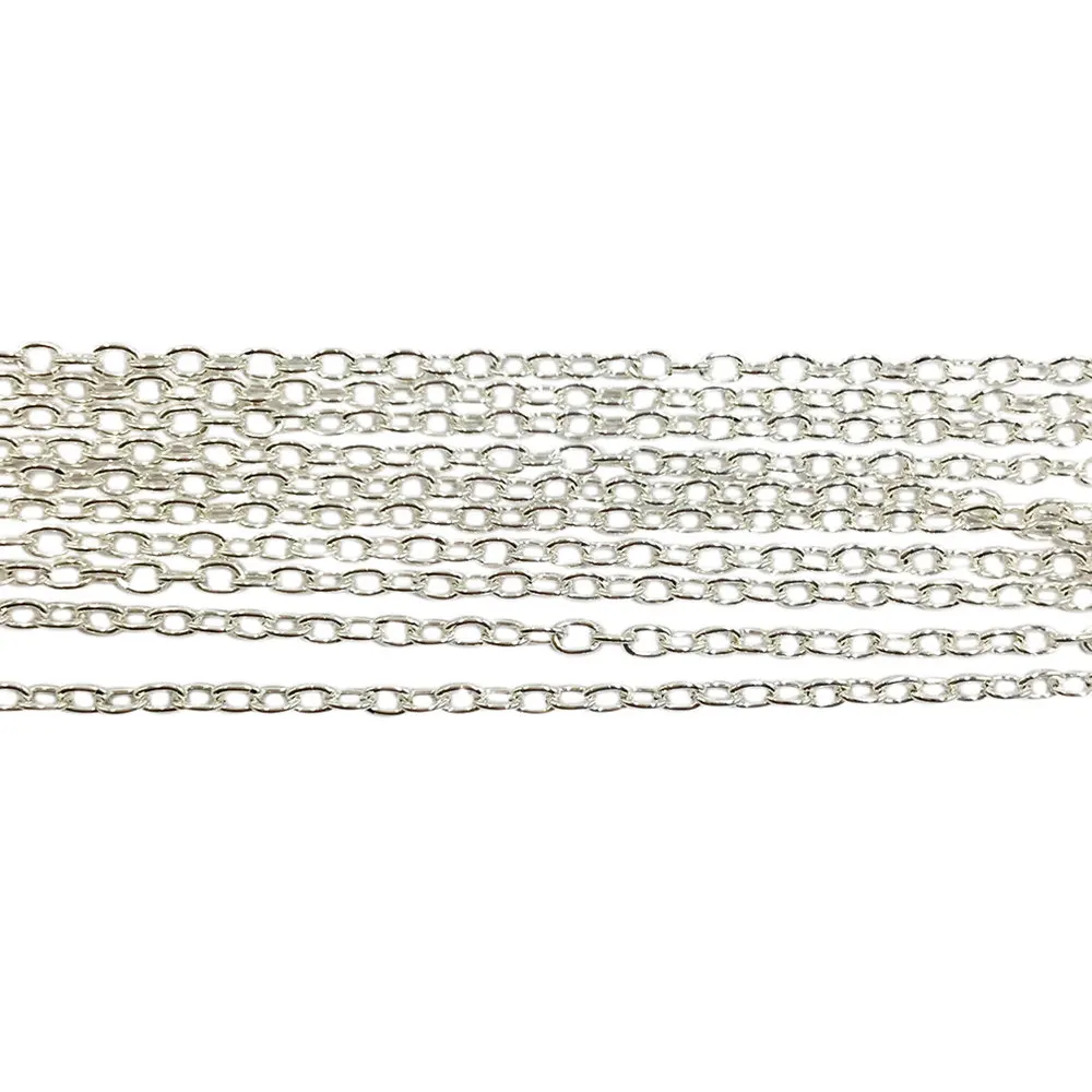 

Посеребренные 100 м 2 мм 2,5 мм 3 мм о поперечные Кабельные цепи звенья цепи фурнитура для изготовления ювелирных изделий CBC-04