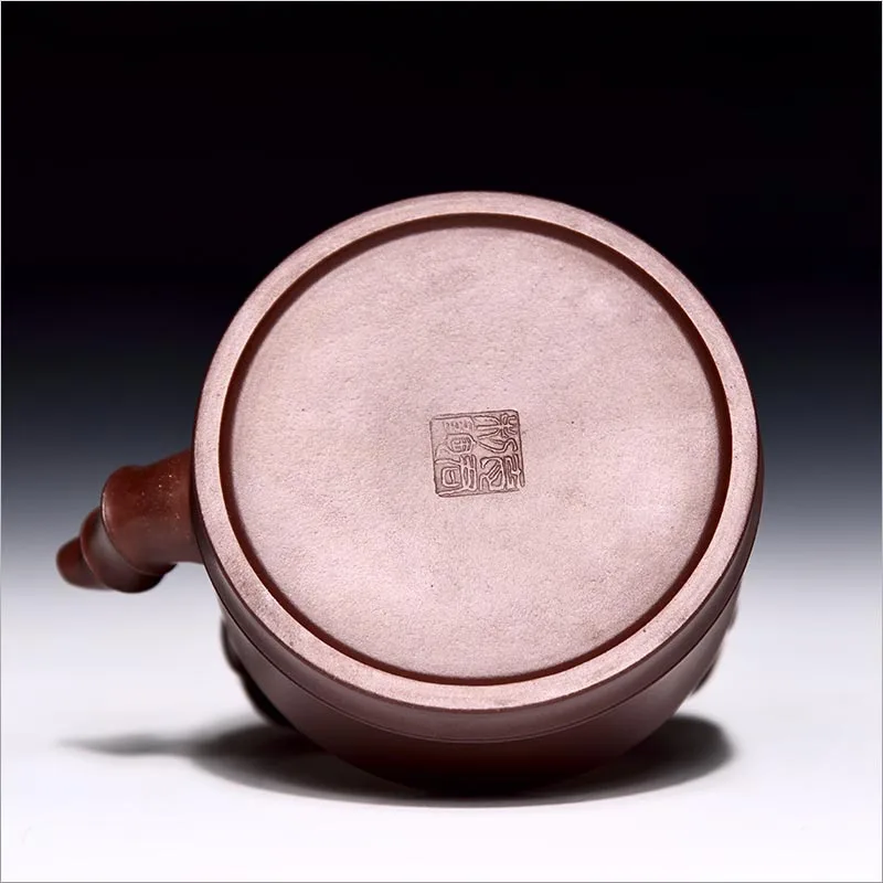 

480ml Zisha Yixing Bamboo Festival Beam Lifting Pot Purple Mud Teapot Xi Shi Tea Pot Chinese Kung Fu Tea Set 14 Holes Water Out