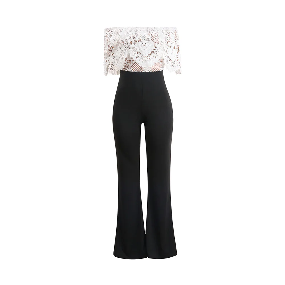 Body Polyester Vadim Women Special Offer Real Catsuit 2019 Summer Women's Clothing Lace One-piece Collar Jumpsuit Dames Zomer | Женская