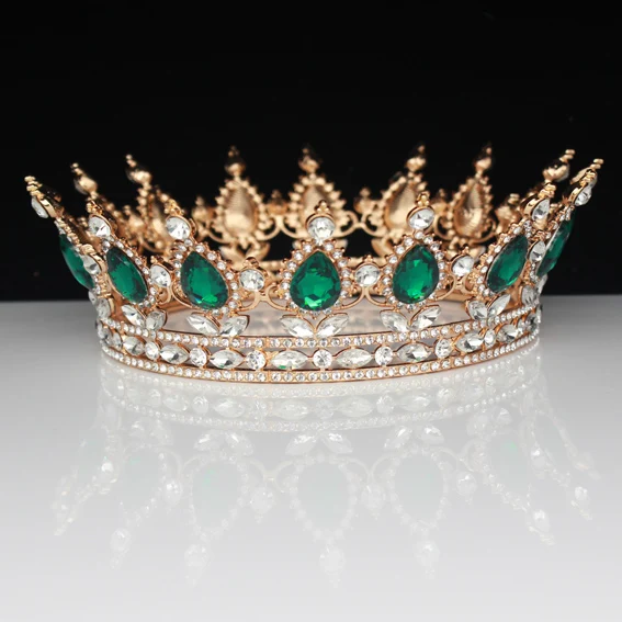 Tiara 03 15 цветов Винтаж Королева Король диадема невесты Тиара короны золото кристалл женщин выпускного вечера свадебные украшения для волос невесты аксессуары для волос - Окраска металла: Tiara 03