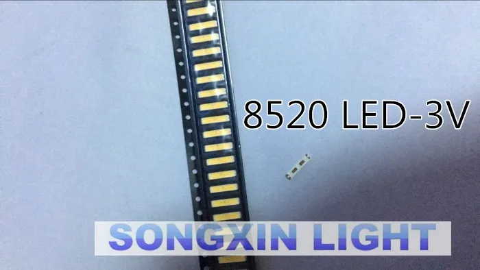 100 шт. для LG SMD 8520 светодиодный Подсветка 0,5 Вт 8520 3V холодный белый 50-55LM ТВ Применение