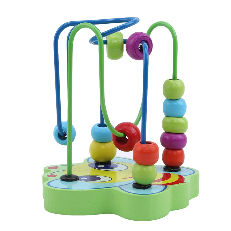 Мультяшная маленькая пчела деревянная развивающая игрушка круглая из бисера для