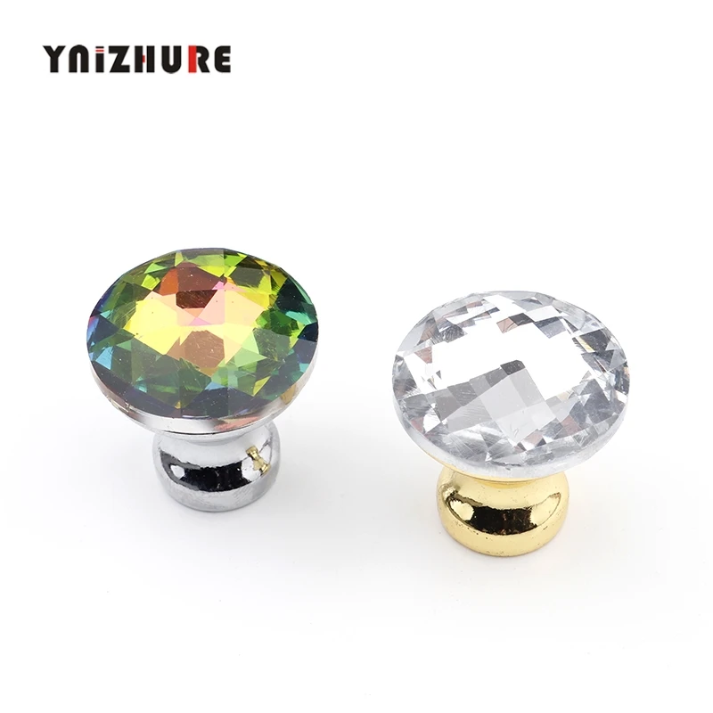 Ящик для макияжа сетка дрель 25 мм Хрустальное стекло серебро ящик ручки шкафа