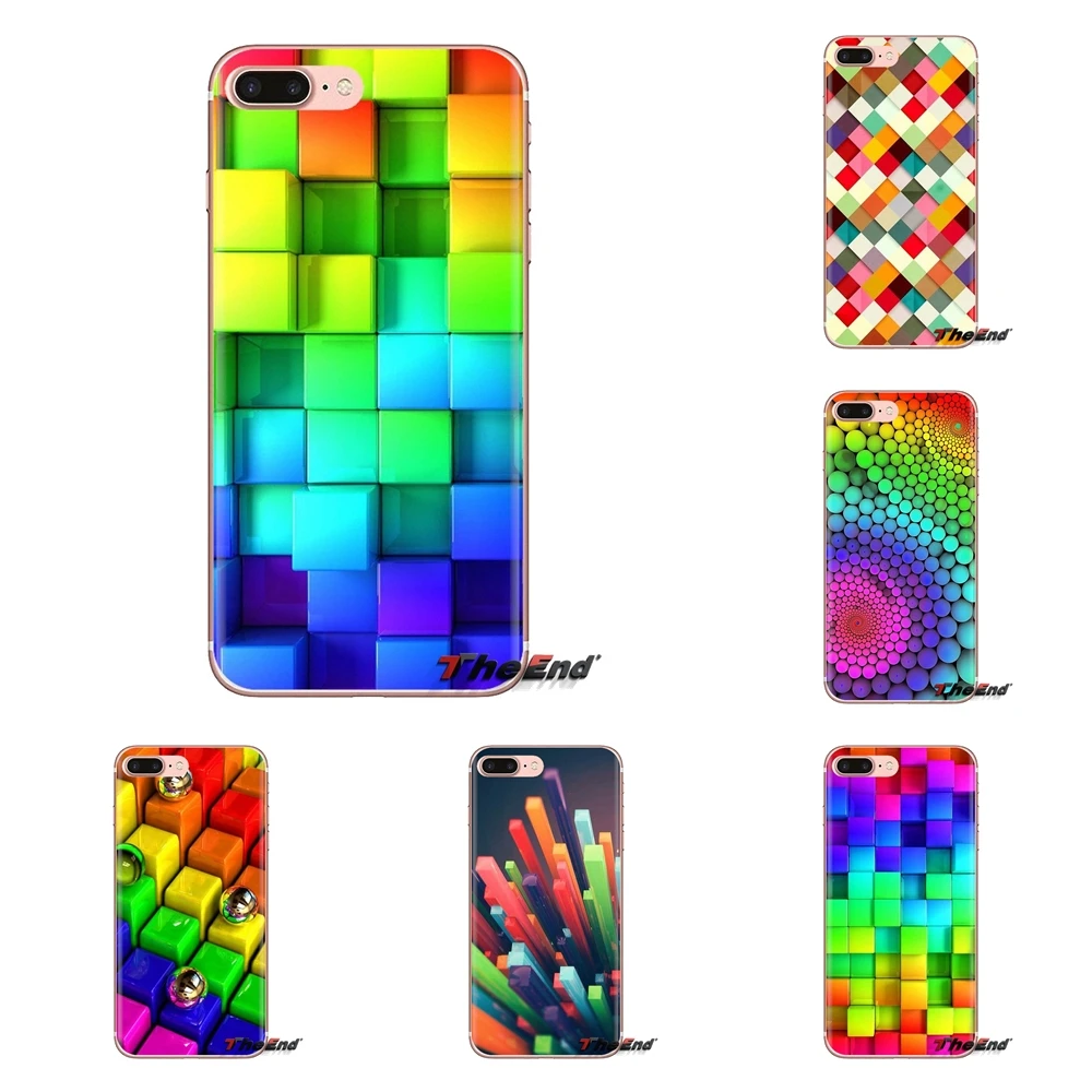 Прозрачный чехол из ТПУ с радужными 3d графическими кубиками для Xiaomi Redmi 4A S2 Note 3 3S 4