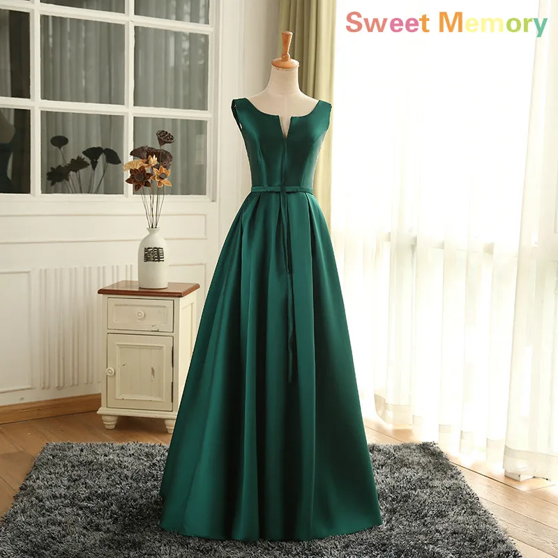 Платье подружки невесты с эффектом памяти Длинное Зеленое элегантное вечернее