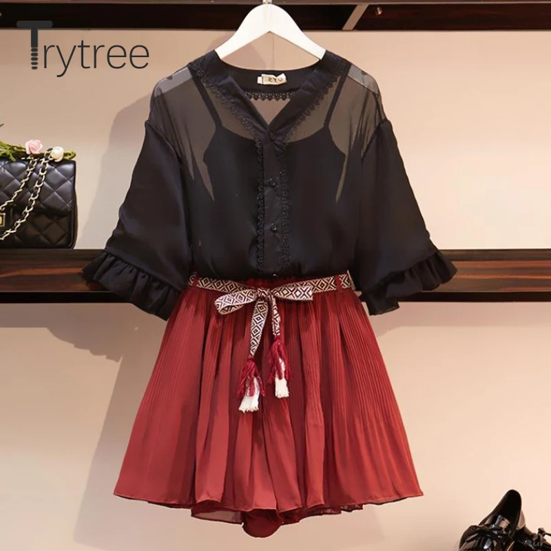 Trytree женский летний комплект из трех предметов повседневный однобортный топ и