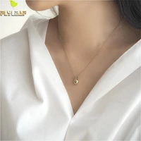 100 925 sterling silver jewelry necklace drop clavicle chain flyleaf high quality simple fashion necklaces pendants