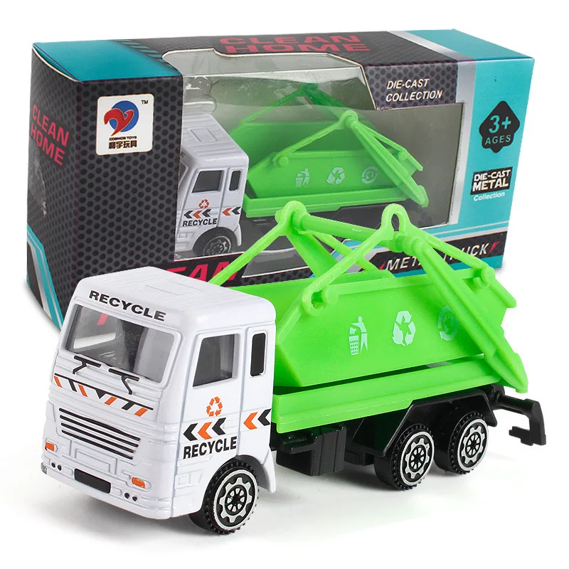 

Aerial Ladder Fire Truck Fire Engine Alloy Pull Back Car Toys for Children Boys Toys Garbage Truck Kids Baby Children's Day Gift