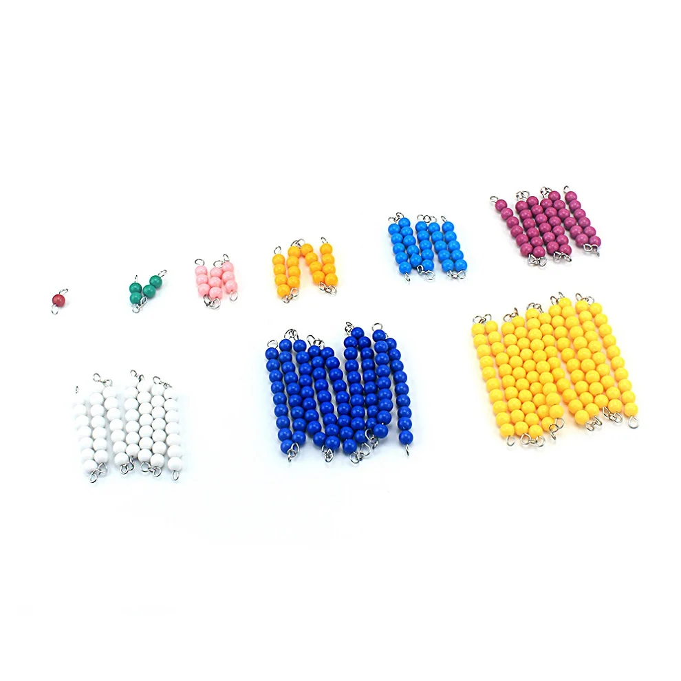 Beads Chain Детские игрушки Монтессори цветные бусы цепочка математические игрушки Красочные 1-10 бусины игры малыш бука Дошкольное обучение обучающий подарок - Цвет: Beads Chain