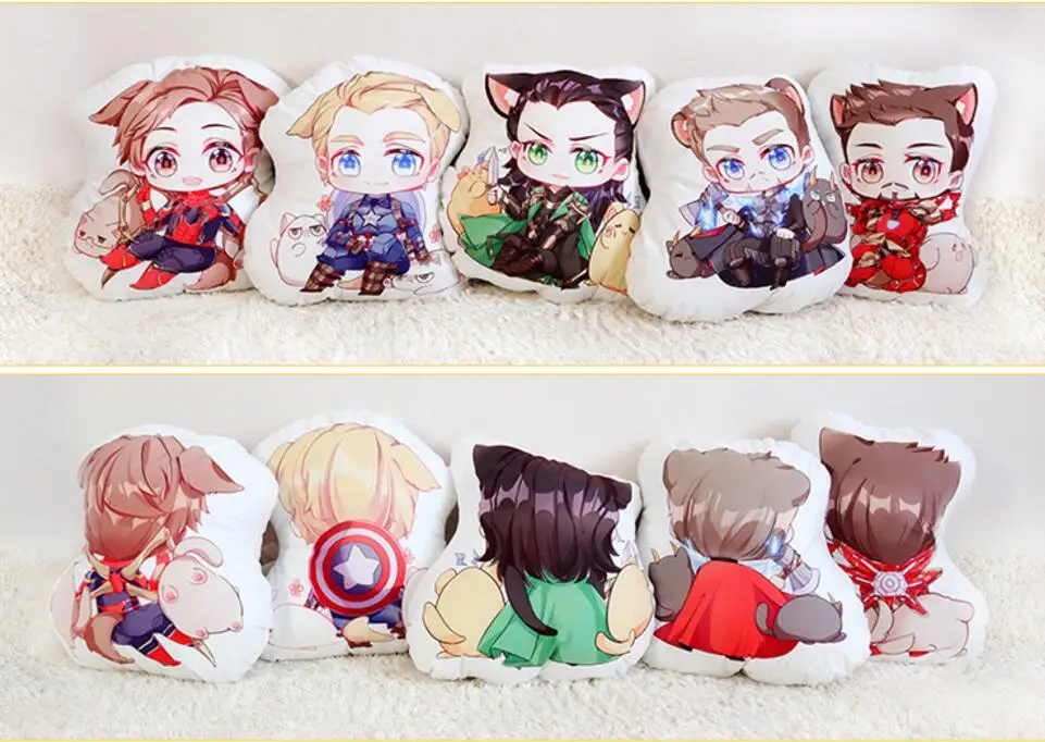 Фильм Marvel, Мстители, Тор Локи, Железный человек, аниме, косплей, кукла, плюшевая подушка, подушка, игрушка для мальчиков и девочек, рождественский подарок