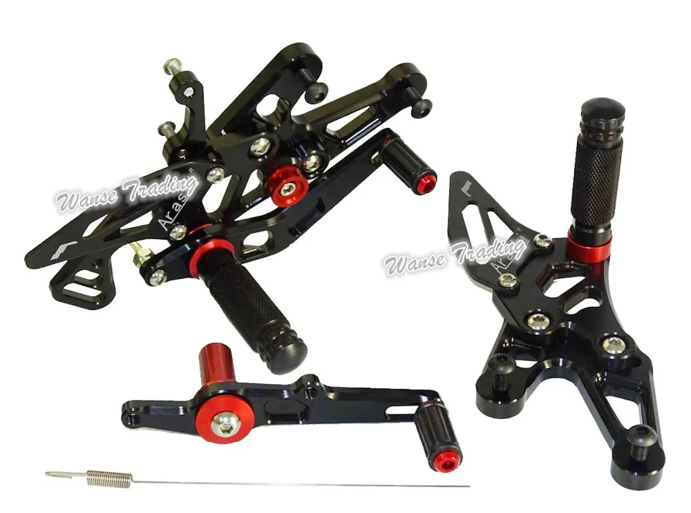 

Waase CNC регулируемый наездник задние комплекты Rearset подставка для ног колышки черный для BMW S1000RR S1000 RR 2015