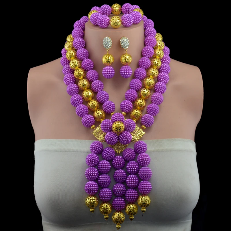 Африканский пластиковый жемчужный шар бусы ожерелье набор нигерийский