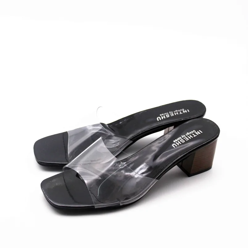 Sandalias de mujer; женские модные прозрачные босоножки на высоком каблуке; Милые Удобные женские летние босоножки без застежки; a776