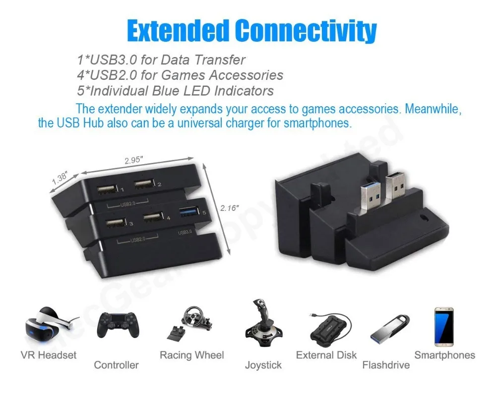 5 портов USB hub 1 3 0 4 * 2 адаптер расширения для Playstation PS4 Pro|Запасные части| |