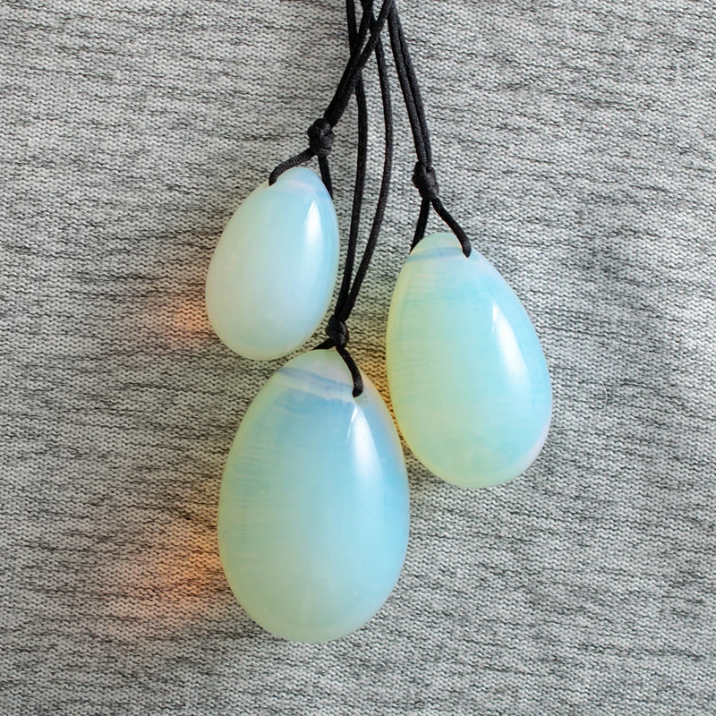 3 Pc Opalite Yoni Egg Pelvic Exercise Jade Eggs Vaginal Muscle Tightening Drilled Vagina Firming Massage Stone Ball | Красота и