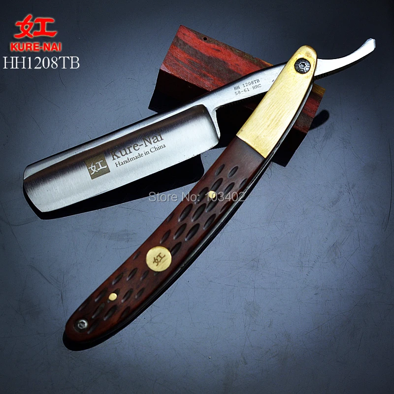 1 X "KURE-NAI" HH1208TB, бритва из нержавеющей стали с ручкой Buffalo Horn складной бритвенный станок