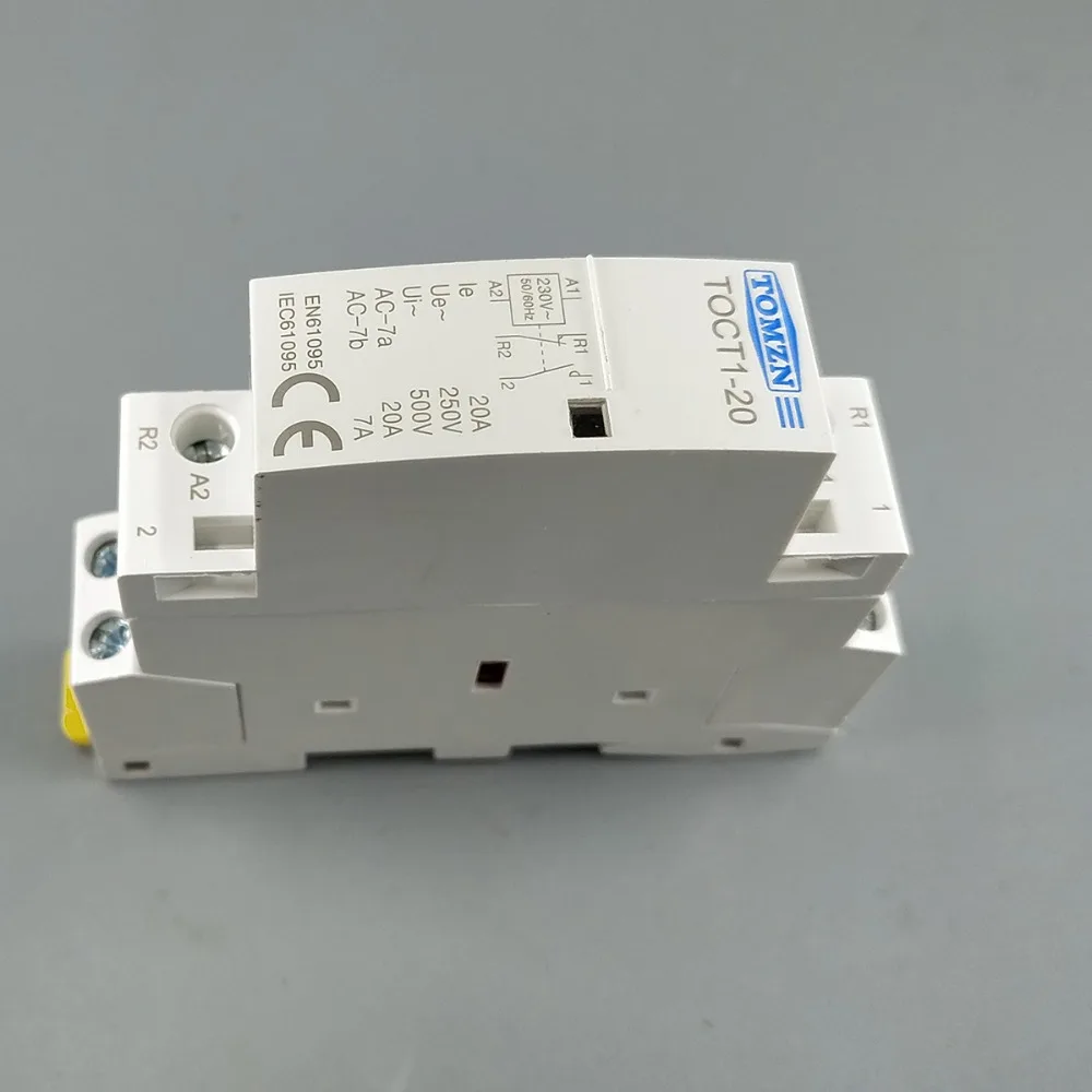 Модульный контактор TOCT1 2P 20A 1NC 1NO 220V/230V 50/60HZ Din rail бытовой ac | Строительство и ремонт