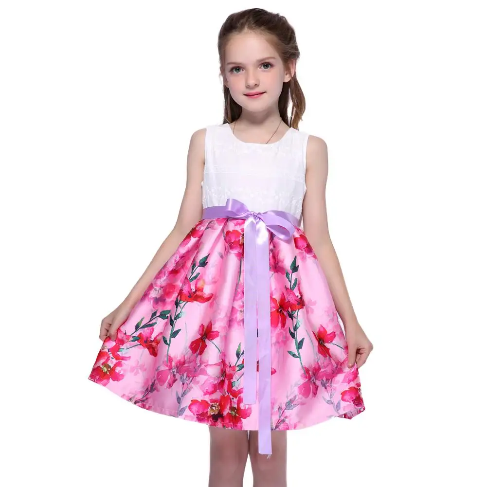 Kseniya Kids/платья с принтом для больших и маленьких девочек; сезон осень-зима; двухслойное платье принцессы с бабочкой для девочек с лентами; Возраст 2-10 лет - Цвет: Lavender