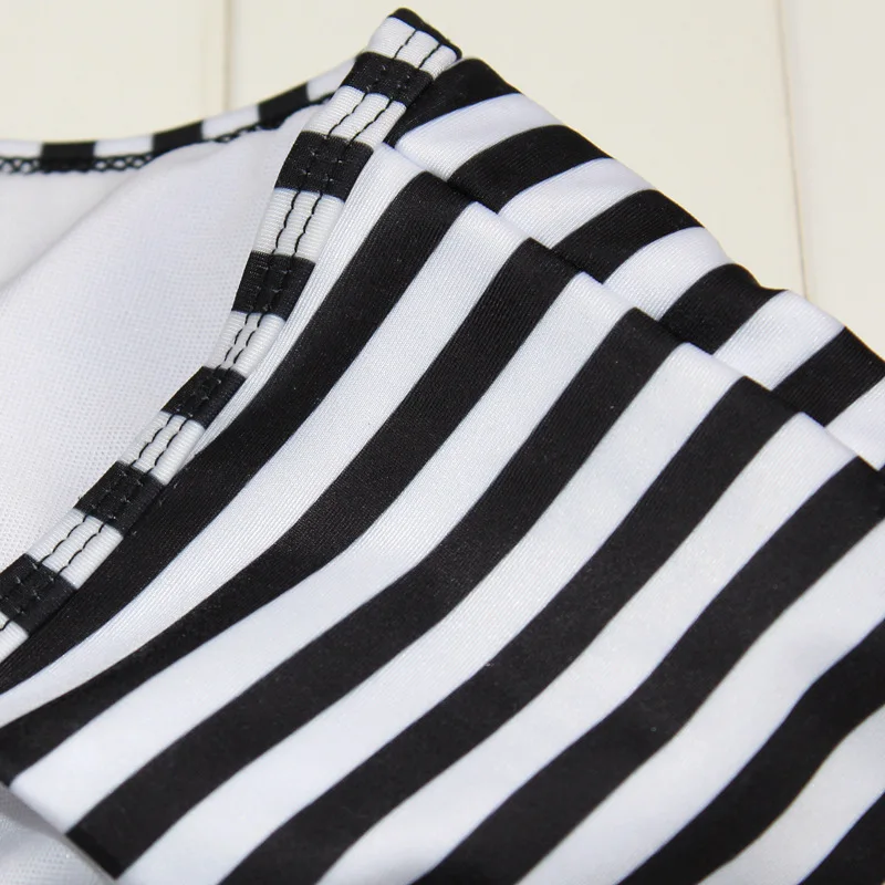 Женский купальник в полоску бандажный с принтом крест-накрест высокой талией 2019 |