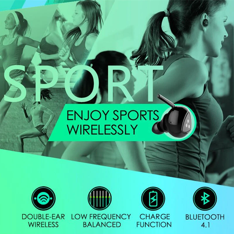 Bluetooth V4.1 Беспроводная гарнитура спортивные наушники стерео беспроводные