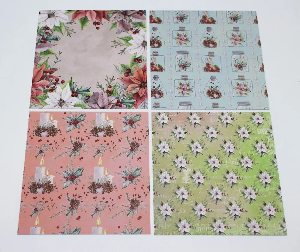 12/24 Sheets 6'' Single-side printed Paper pack Christmas Style Handmade Craft Paper For Projects/Photo Album/Card Making Crafts