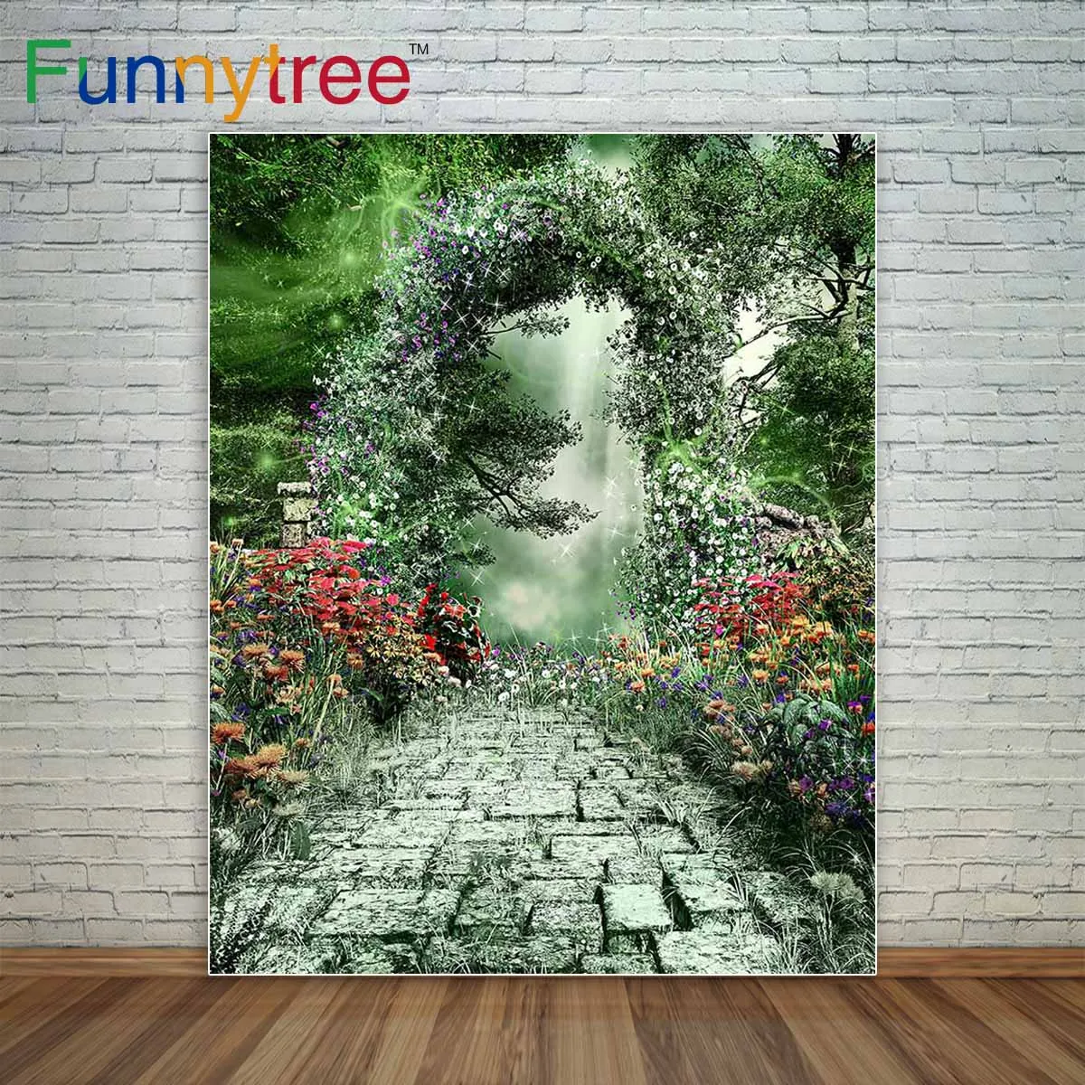 

Funnytree photography backdropsVintage Dense trees forest Roadside flowers photocall photography studio fundscamera professional