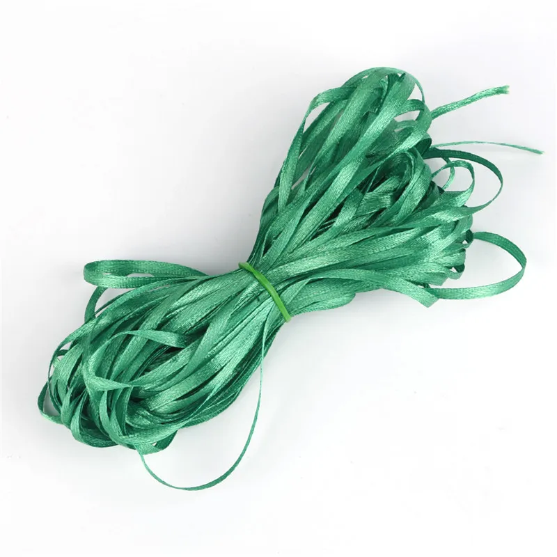 Green 3 мм 25 ярдов/партия ручной работы DIY шелковая атласная лента для судов Швейные Ткань подарок Обёрточная бумага Рождество Свадебная вечеринка украшения - Цвет: Green