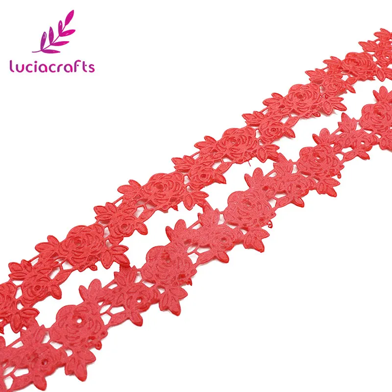 Lucia crafts 23 мм разноцветный вариант Цветочная лента Швейное Ремесло кружевная отделка украшение DIY швейное украшение 2y/лот P0608