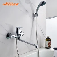accoona bathtub faucet shower set bathtub mixer tap single handle shower wall mounted for bath bathtub faucets long spout a7165