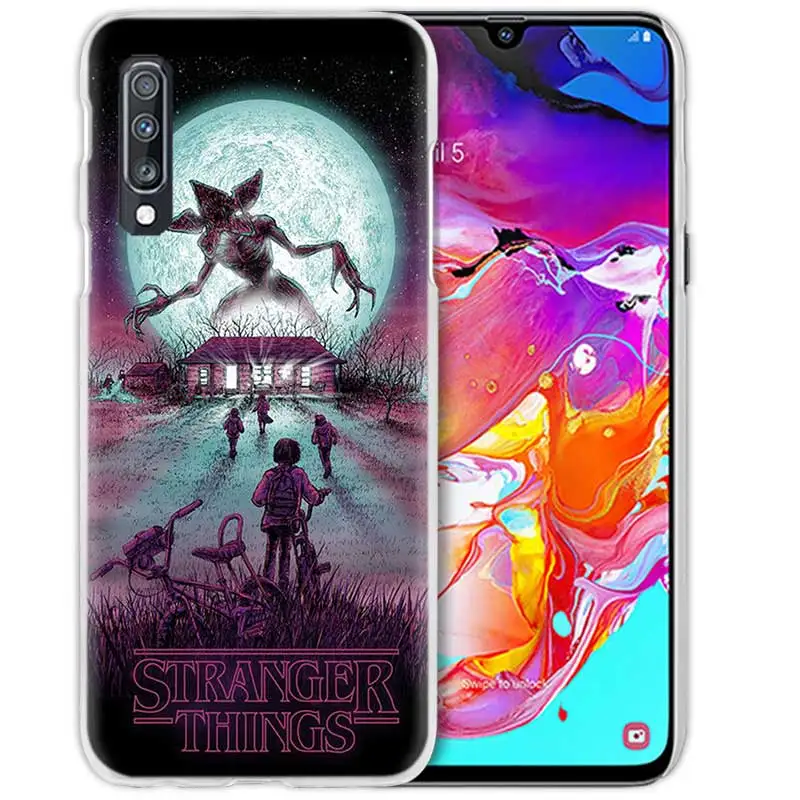 05 Пленка чехол для samsung Galaxy A50 A70 A20e A40 A30 A20 A10 A8 A6 плюс A9 A7 Жесткий Прозрачный поликарбонатный чехол для телефона чехол очень странные дела - Цвет: 05