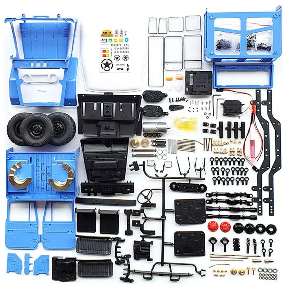 WPL C34KM 1/16 Metal Edition Kit 4WD 2,4G Buggy Crawler внедорожный Радиоуправляемый автомобиль 2CH модели транспортных средств с головной светильник - Цвет: blue
