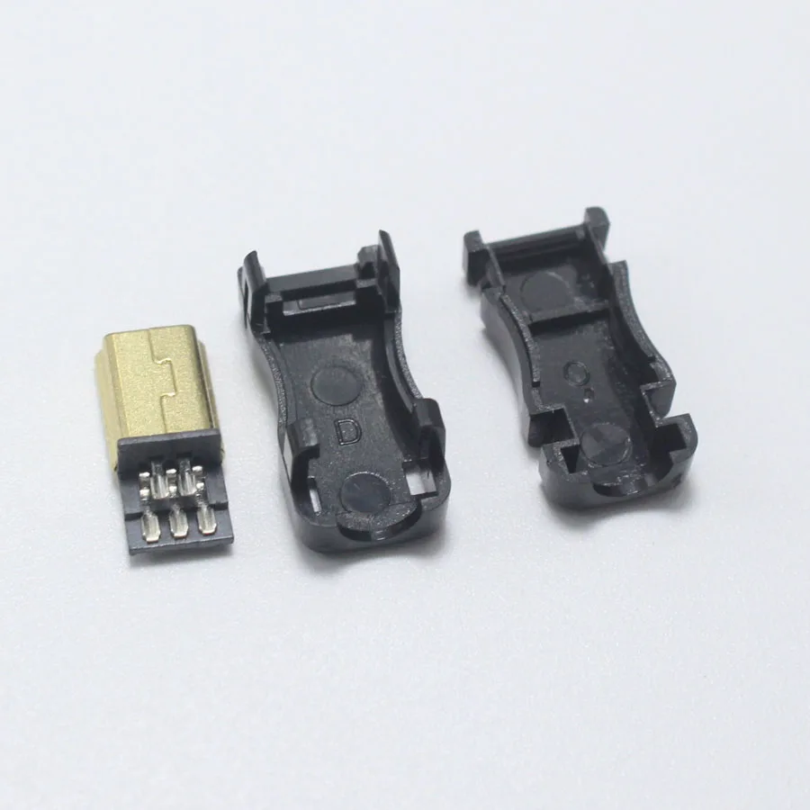1 шт. DIY Mini Type B USB 5Pin сварочный Тип Штекерный разъем 3 в позолоченный адаптер для