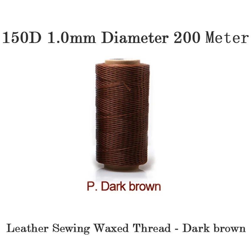 Dark brown thread DIY инструмент для шитья кожи, ручная швейная машина, вощеная нить для кожи, краевой ремень со строчкой, полоски, инструменты для изготовления обуви - Цвет: Dark brown thread