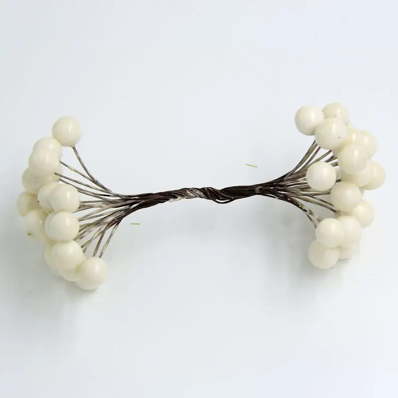 white 1 см 20 шт./лот мини Скрапбукинг тычинки srtificial Ягодный букет цветов для вечерние свадебное украшение коробки для конфет Ремесла поставок - Цвет: white