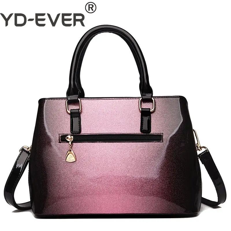 Женская сумка тоут из лакированной кожи с ручками и плечевым ремнём|Сумки