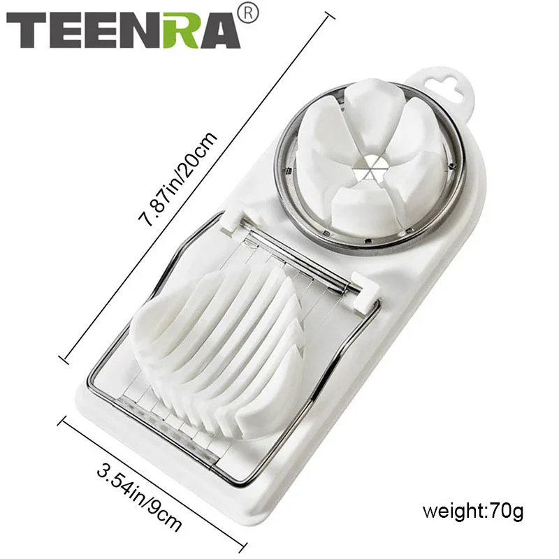 TEENRA 2 в 1 нержавеющая сталь нож для нарезки яиц вареная нарезка резак