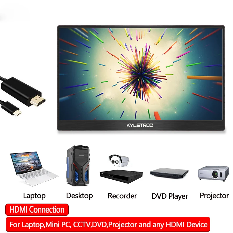 2019 хит продаж 13 3 дюйма монитор HDMI 1080P Type-C светодиодный дисплей ПК для