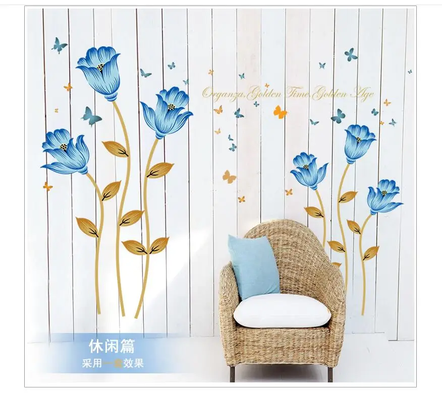 Низкая цена Акция HM19080 синие розы сладкий Брак комната диван фон гостиная спальня