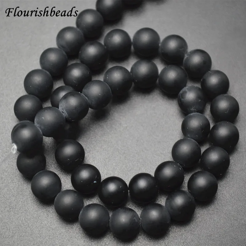 

Matte Natural Pure Black Onyx Agate Smooth Stone Round Loose Beads 4mm 6mm 8mm 10mm 12mm 14mm