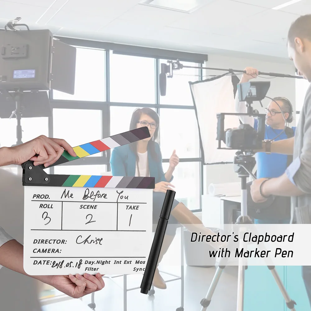 Andoer режиссерская кино Clapboard Кино ТВ резка экшн-сцена Хлопушка доска с маркером