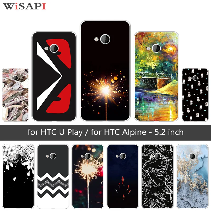 For HTC U Play Silicone TPU Phone Cases Fundas Soft Clear Ultra Thin 5.2 inch Dark Back Covers Alpine Coques |