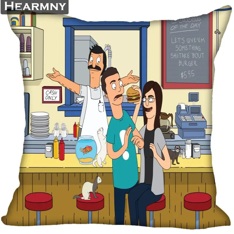 Новое поступление Bobs Burgers наволочка для спальни для дома или офиса, декоративные наволочки квадратная Подушка на молнии чехлы атласные мягкие не выцветают - Цвет: 14