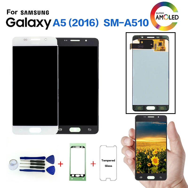 Оригинальный дисплей для SAMSUNG Galaxy A5 2016 A510 SM A510F сменный ЖК экран Samsung A510FD A5100