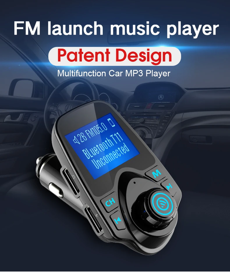 Автомобильный Mp3 беспроводной fm-передатчик Bluetooth Handsfree автомобильный fm-модулятор USB FM зарядное устройство для iPhone samsung Поддержка TF карты