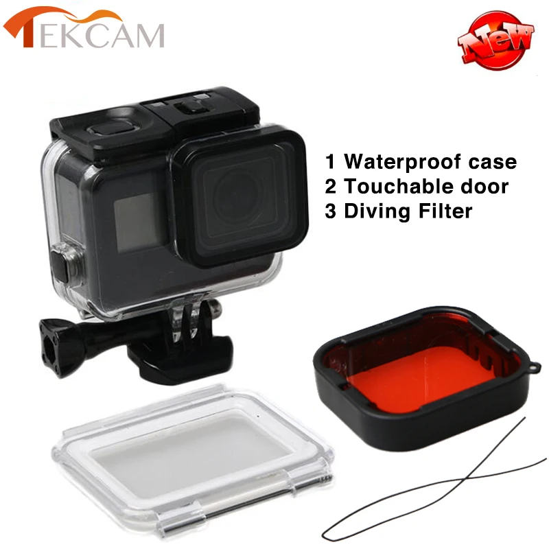 Tekcam Touchable 45M водонепроницаемый чехол Дайвинг фильтр Корпус для Gopro аксессуары Hero 7