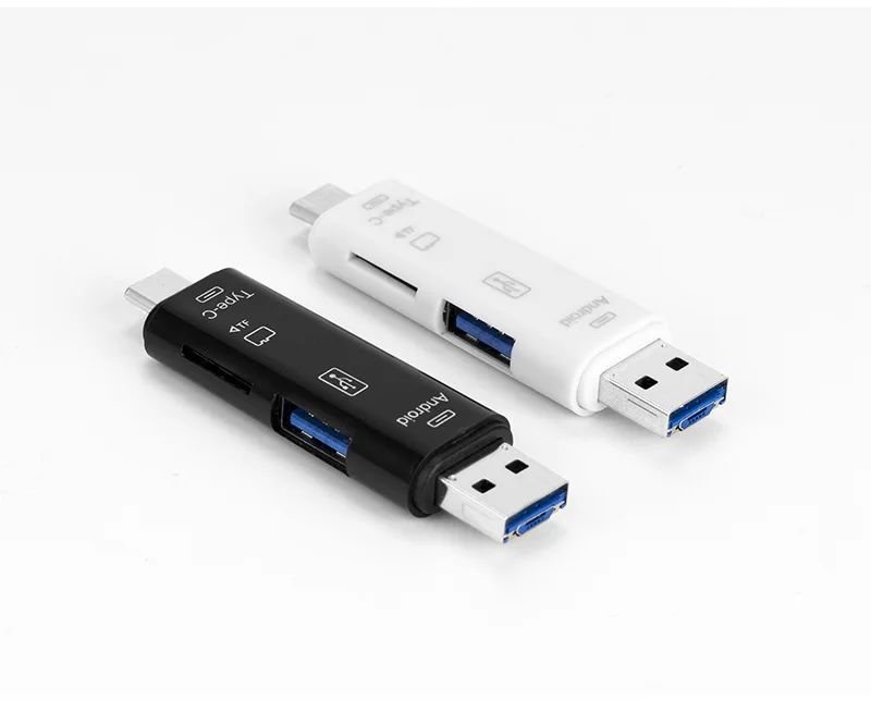 Type C, micro USB и USB 3 в 1 OTG Кардридер высокоскоростной USB2.0 Универсальный OTG TF/USB для Android Компьютерный удлинитель-переходник