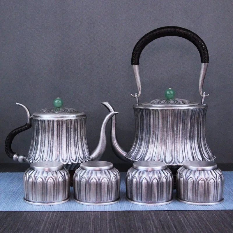 Чистое серебро изысканны teteapot чайники чайная чашка китайский чайный набор