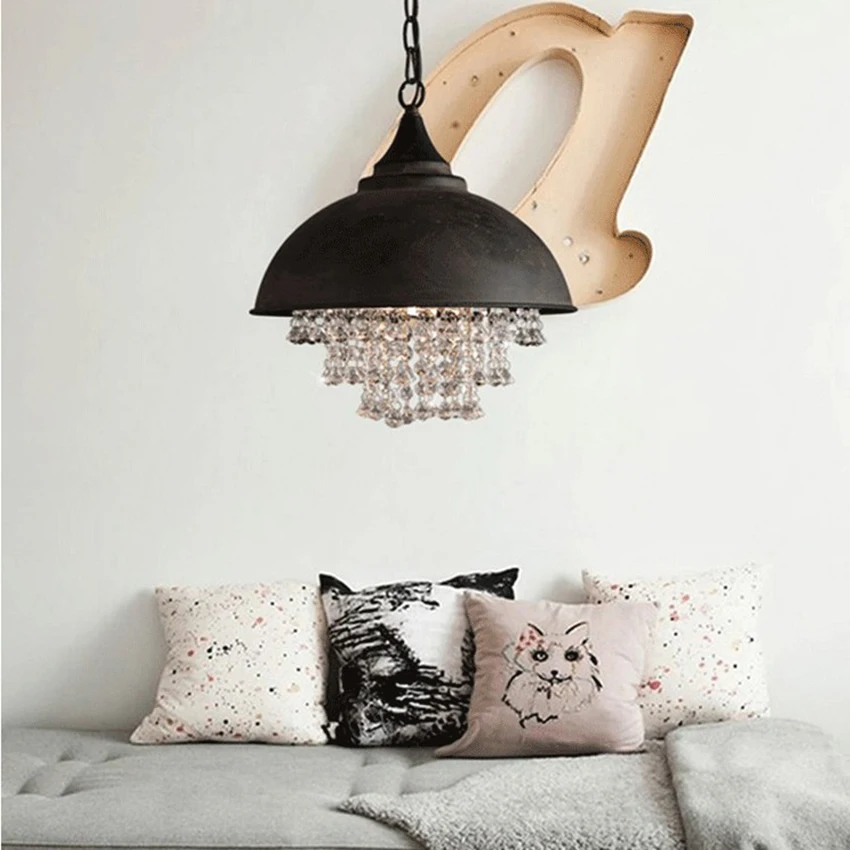 Винтажная светодиодная Подвесная лампа освещение современный кристалл для